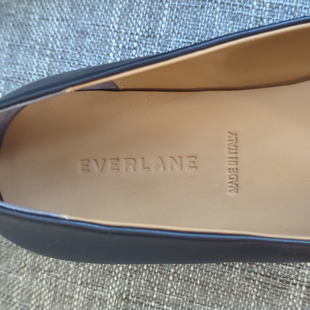 Everlane New Black  Leather Women's Loafers Oxfords Size 8 - 8.5 - Picture 3 of 6